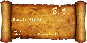 Bosch Virgil névjegykártya